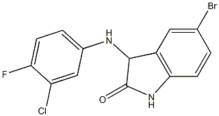 5-bromo-3-[(3-chloro-4-fluorophenyl)amino]-2,3-dihydro-1H-indol-2-one Struktur