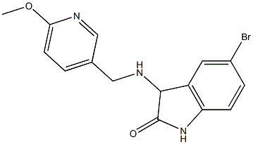 5-bromo-3-{[(6-methoxypyridin-3-yl)methyl]amino}-2,3-dihydro-1H-indol-2-one Struktur