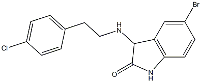 5-bromo-3-{[2-(4-chlorophenyl)ethyl]amino}-2,3-dihydro-1H-indol-2-one Struktur