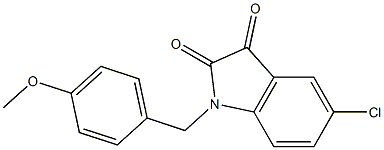 5-chloro-1-[(4-methoxyphenyl)methyl]-2,3-dihydro-1H-indole-2,3-dione Struktur