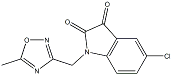 5-chloro-1-[(5-methyl-1,2,4-oxadiazol-3-yl)methyl]-2,3-dihydro-1H-indole-2,3-dione Struktur