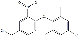 5-chloro-2-[4-(chloromethyl)-2-nitrophenoxy]-1,3-dimethylbenzene Struktur