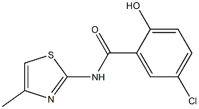 5-chloro-2-hydroxy-N-(4-methyl-1,3-thiazol-2-yl)benzamide Struktur