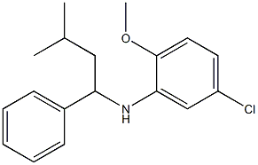 5-chloro-2-methoxy-N-(3-methyl-1-phenylbutyl)aniline Struktur