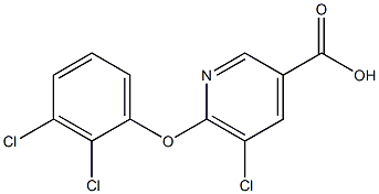 5-chloro-6-(2,3-dichlorophenoxy)pyridine-3-carboxylic acid Struktur