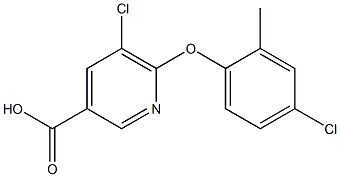 5-chloro-6-(4-chloro-2-methylphenoxy)pyridine-3-carboxylic acid Struktur