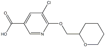 5-chloro-6-(oxan-2-ylmethoxy)pyridine-3-carboxylic acid Struktur