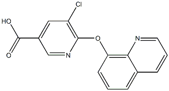 5-chloro-6-(quinolin-8-yloxy)pyridine-3-carboxylic acid Struktur