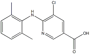 5-chloro-6-[(2,6-dimethylphenyl)amino]pyridine-3-carboxylic acid Struktur