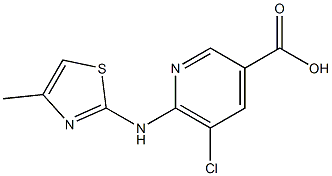 5-chloro-6-[(4-methyl-1,3-thiazol-2-yl)amino]pyridine-3-carboxylic acid Struktur