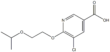 5-chloro-6-[2-(propan-2-yloxy)ethoxy]pyridine-3-carboxylic acid Struktur