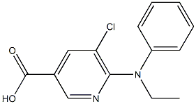 5-chloro-6-[ethyl(phenyl)amino]pyridine-3-carboxylic acid Struktur