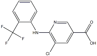 5-chloro-6-{[2-(trifluoromethyl)phenyl]amino}pyridine-3-carboxylic acid Struktur