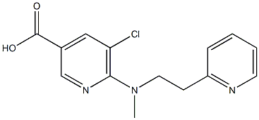 5-chloro-6-{methyl[2-(pyridin-2-yl)ethyl]amino}pyridine-3-carboxylic acid Struktur