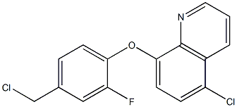 5-chloro-8-[4-(chloromethyl)-2-fluorophenoxy]quinoline Struktur