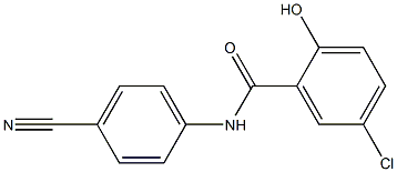 5-chloro-N-(4-cyanophenyl)-2-hydroxybenzamide Struktur