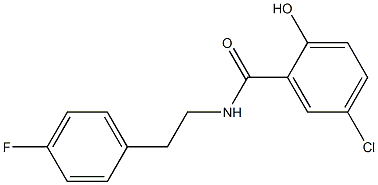 5-chloro-N-[2-(4-fluorophenyl)ethyl]-2-hydroxybenzamide Struktur