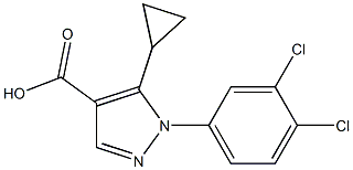 5-cyclopropyl-1-(3,4-dichlorophenyl)-1H-pyrazole-4-carboxylic acid Struktur