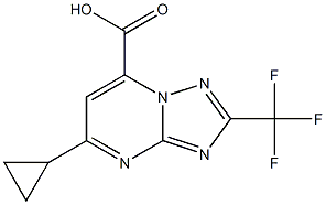 5-cyclopropyl-2-(trifluoromethyl)-[1,2,4]triazolo[1,5-a]pyrimidine-7-carboxylic acid Struktur