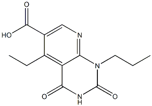 5-ethyl-2,4-dioxo-1-propyl-1H,2H,3H,4H-pyrido[2,3-d]pyrimidine-6-carboxylic acid Struktur