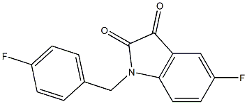 5-fluoro-1-[(4-fluorophenyl)methyl]-2,3-dihydro-1H-indole-2,3-dione Struktur