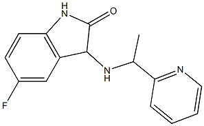 5-fluoro-3-{[1-(pyridin-2-yl)ethyl]amino}-2,3-dihydro-1H-indol-2-one Struktur