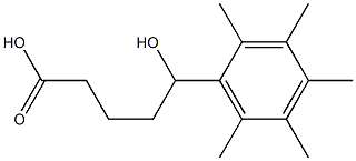 5-hydroxy-5-(2,3,4,5,6-pentamethylphenyl)pentanoic acid Struktur