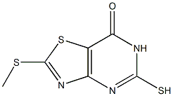 5-mercapto-2-(methylthio)[1,3]thiazolo[4,5-d]pyrimidin-7(6H)-one Struktur