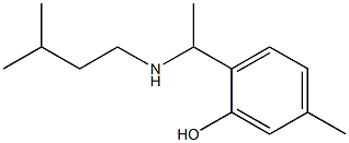 5-methyl-2-{1-[(3-methylbutyl)amino]ethyl}phenol Struktur