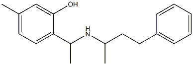 5-methyl-2-{1-[(4-phenylbutan-2-yl)amino]ethyl}phenol Struktur