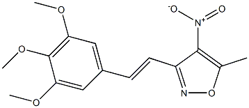 5-methyl-4-nitro-3-[(E)-2-(3,4,5-trimethoxyphenyl)vinyl]isoxazole Struktur