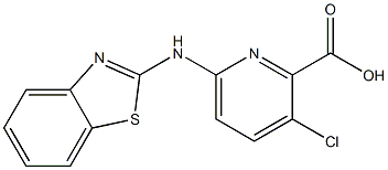 6-(1,3-benzothiazol-2-ylamino)-3-chloropyridine-2-carboxylic acid Structure