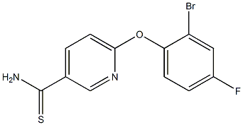 6-(2-bromo-4-fluorophenoxy)pyridine-3-carbothioamide Struktur