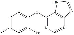 6-(2-bromo-4-methylphenoxy)-7H-purine Struktur