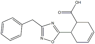 6-(3-benzyl-1,2,4-oxadiazol-5-yl)cyclohex-3-ene-1-carboxylic acid Struktur