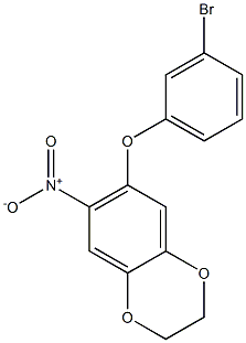 6-(3-bromophenoxy)-7-nitro-2,3-dihydro-1,4-benzodioxine Struktur