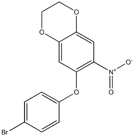 6-(4-bromophenoxy)-7-nitro-2,3-dihydro-1,4-benzodioxine Struktur