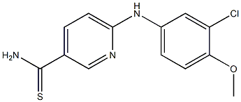 6-[(3-chloro-4-methoxyphenyl)amino]pyridine-3-carbothioamide Struktur