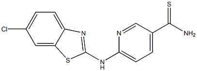 6-[(6-chloro-1,3-benzothiazol-2-yl)amino]pyridine-3-carbothioamide Struktur