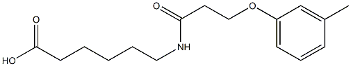 6-[3-(3-methylphenoxy)propanamido]hexanoic acid Struktur