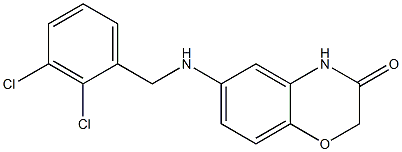 6-{[(2,3-dichlorophenyl)methyl]amino}-3,4-dihydro-2H-1,4-benzoxazin-3-one Struktur