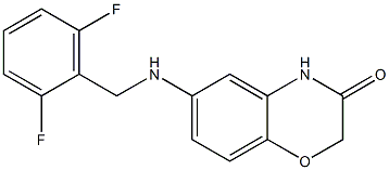 6-{[(2,6-difluorophenyl)methyl]amino}-3,4-dihydro-2H-1,4-benzoxazin-3-one Struktur