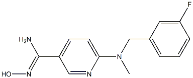 6-{[(3-fluorophenyl)methyl](methyl)amino}-N'-hydroxypyridine-3-carboximidamide Struktur