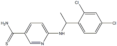 6-{[1-(2,4-dichlorophenyl)ethyl]amino}pyridine-3-carbothioamide Struktur