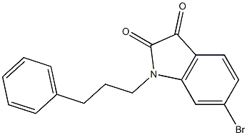 6-bromo-1-(3-phenylpropyl)-2,3-dihydro-1H-indole-2,3-dione Struktur