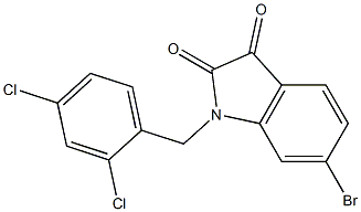 6-bromo-1-[(2,4-dichlorophenyl)methyl]-2,3-dihydro-1H-indole-2,3-dione Struktur