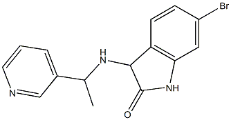 6-bromo-3-{[1-(pyridin-3-yl)ethyl]amino}-2,3-dihydro-1H-indol-2-one Struktur