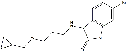 6-bromo-3-{[3-(cyclopropylmethoxy)propyl]amino}-2,3-dihydro-1H-indol-2-one Struktur