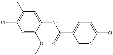 6-chloro-N-(4-chloro-2-methoxy-5-methylphenyl)pyridine-3-carboxamide Struktur