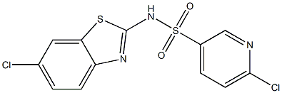 6-chloro-N-(6-chloro-1,3-benzothiazol-2-yl)pyridine-3-sulfonamide Struktur